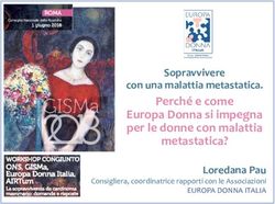 Perché e come Europa Donna si impegna per le donne con malattia metastatica? - Sopravvivere con una malattia metastatica. Loredana Pau - Gisma