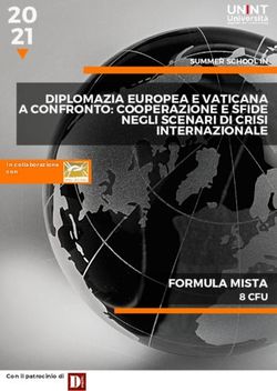 20 21 DIPLOMAZIA EUROPEA E VATICANA A CONFRONTO: COOPERAZIONE E SFIDE NEGLI SCENARI DI CRISI INTERNAZIONALE - UNINT