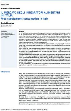 IL MERCATO DEGLI INTEGRATORI ALIMENTARI IN ITALIA - SEFAP