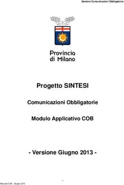 Progetto SINTESI - Versione Giugno 2013 - Comunicazioni Obbligatorie Modulo Applicativo COB - Città Metropolitana di Milano