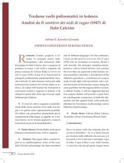 Tradurre verbi polirematici in tedesco. Analisi de Il sentiero dei nidi di ragno (1947) di Italo Calvino