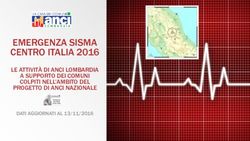 EMERGENZA SISMA CENTRO ITALIA 2016 - LE ATTIVITÀ DI ANCI LOMBARDIA A SUPPORTO DEI COMUNI COLPITI NELL'AMBITO DEL PROGETTO DI ANCI NAZIONALE