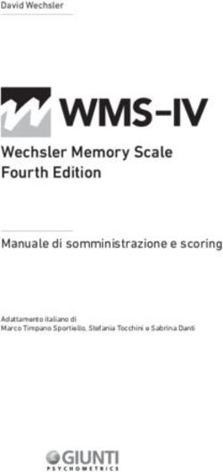 Wechsler Memory Scale Fourth Edition - Manuale di somministrazione e scoring - David Wechsler - Giunti Psychometrics