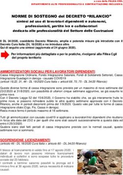 NORME DI SOSTEGNO del DECRETO "RILANCIO" - Fillea CGIL