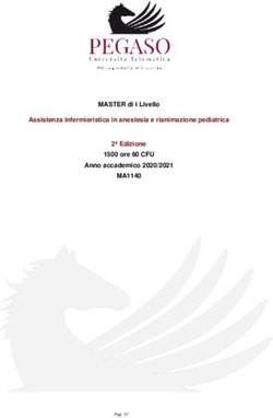 MASTER di I Livello Assistenza infermieristica in anestesia e rianimazione pediatrica 2&ordf; Edizione 1500 ore 60 CFU Anno accademico 2020/2021 - MA1140