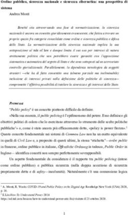 Ordine pubblico, sicurezza nazionale e sicurezza cibernetica: una prospettiva di sistema