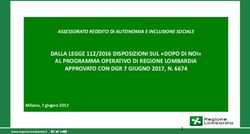 DALLA LEGGE 112/2016 DISPOSIZIONI SUL "DOPO DI NOI" AL PROGRAMMA OPERATIVO DI REGIONE LOMBARDIA APPROVATO CON DGR 7 GIUGNO 2017, N. 6674 ...