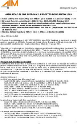 4AIM SICAF: IL CDA APPROVA IL PROGETTO DI BILANCIO 2019