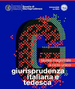 Giurisprudenza italiana e - laurea magistrale a ciclo unico