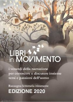 EDIZIONE 2020 Rassegna letteraria itinerante - i venerdì della narrazione per conoscere e discutere insieme temi e passioni dell'uomo - Comune di ...