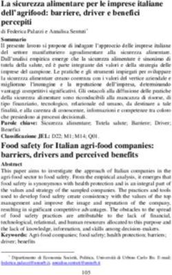La sicurezza alimentare per le imprese italiane dell'agrifood: barriere, driver e benefici percepiti