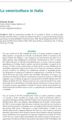 La venericoltura in Italia - Edoardo Turolla Istituto Delta Ecologia Applicata srl Ferrara, Italia E-mail