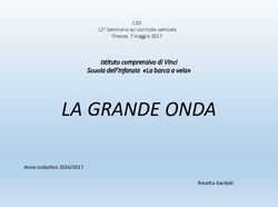 LA GRANDE ONDA Istituto comprensivo di Vinci Scuola dell'Infanzia "La barca a vela"