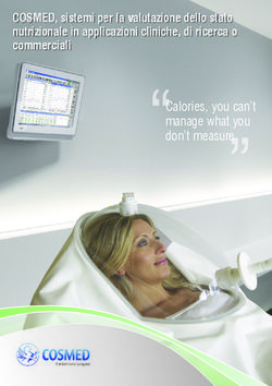 Calories, you can't manage what you don't measure - COSMED, sistemi per la valutazione dello stato nutrizionale in applicazioni cliniche, di ...