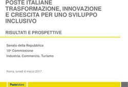 POSTE ITALIANE TRASFORMAZIONE, INNOVAZIONE E CRESCITA PER UNO SVILUPPO INCLUSIVO - RISULTATI E PROSPETTIVE - Senato