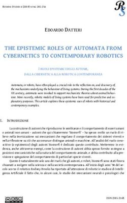 THE EPISTEMIC ROLES OF AUTOMATA FROM CYBERNETICS TO CONTEMPORARY ROBOTICS - Bicocca