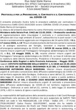 DEL COVID-19 Myo Hotel Stelle Marine Località Mannena Snc 07021 Cannigione di Arzachena (SS) Sabbiadoro Gestioni Srl - Società Unipersonale ...