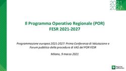 Il Programma Operativo Regionale (POR) - FESR 2021-2027 Programmazione europea 2021-2027: Prima Conferenza di Valutazione e Forum pubblico della ...