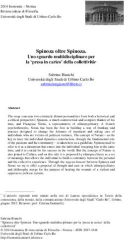 Spinoza oltre Spinoza. Uno sguardo multidisciplinare per la 'presa in carico' della collettività