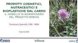 PRODOTTI COSMETICI, NUTRACEUTICI E BIOPLASTICHE DAL CARDO - IL MODELLO DI BIORAFFINERIA DEL PROGETTO BOBCAt