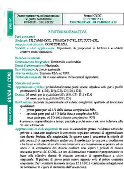 SINTESI NORMATIVA - Bilateralit&agrave; ...