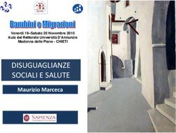 DISUGUAGLIANZE SOCIALI E SALUTE - Maurizio Marceca Venerdì 19-Sabato 20 Novembre 2010