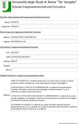 Università degli Studi di Roma "Tor Vergata" Scheda Insegnamento/Attività Formativa