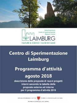 Centro di Sperimentazione Laimburg Programma d'attività agosto 2018 - descrizione delle proposte di nuovi progetti interni secondo la tabella ...