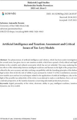 Artifi cial Intelligence and Taxation: Assessment and Critical Issues of Tax-Levy Models