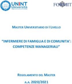 "INFERMIERE DI FAMIGLIA E DI COMUNITA': COMPETENZE MANAGERIALI" A.A. 2020/2021 - MASTER UNIVERSITARIO DI I LIVELLO