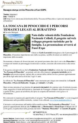 LA TOSCANA DI PINOCCHIO E I PERCORSI TEMATICI LEGATI AL BURATTINO