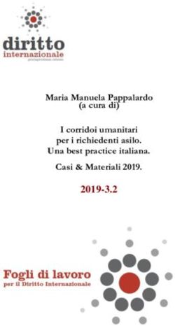 Maria Manuela Pappalardo (a cura di) I corridoi umanitari per i richiedenti asilo. Una best practice italiana. Casi & Materiali 2019 2019-3.2