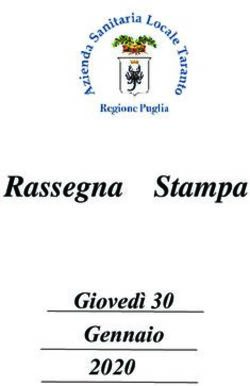 Rassegna Stampa Giovedì 30 Gennaio 2020 - Puglia Salute