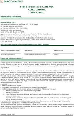 Foglio informativo n. 245/024. Conto corrente. XME Conto - Sos Tariffe