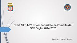Fondi SIE 14/20 azioni finanziate nell'ambito del POR Puglia 2014 2020 - Dott. Francesco V. Ronco