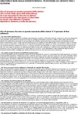 ORATORIO NON SOLO DIVERTIMENTO. TESTIMONI DI CRISTO TRA I GIOVANI