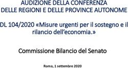 AUDIZIONE DELLA CONFERENZA DELLE REGIONI E DELLE PROVINCE AUTONOME - DL 104/2020 "Misure urgenti per il sostegno e il rilancio dell'economia." ...