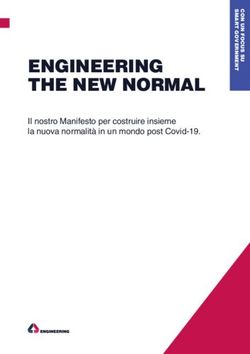 ENGINEERING THE NEW NORMAL - Il nostro Manifesto per costruire insieme la nuova normalità in un mondo post Covid-19.