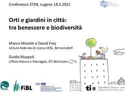 Orti e giardini in città: tra benessere e biodiversità - Conferenza STSN, Lugano 18.5.2021 Marco Moretti e David Frey