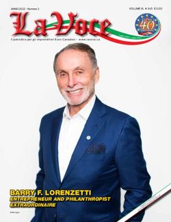 BARRY F. LORENZETTI ENTREPRENEUR AND PHILANTHROPIST EXTRAORDINAIRE - La Voce