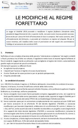 LE MODIFICHE AL REGIME FORFETTARIO - Studio del Commercialista