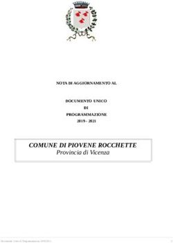 COMUNE DI PIOVENE ROCCHETTE - Provincia di Vicenza NOTA DI AGGIORNAMENTO AL DOCUMENTO UNICO