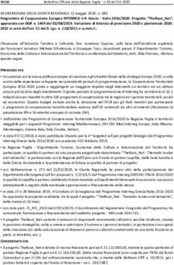 Programma di Cooperazione Europea INTERREG V-A Grecia - Italia 2014/2020. Progetto "TheRout_Net", approvato con DGR n. 1469 del 02/08/2019 ...