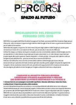 Regolamento del progetto - PERCORSI 2015-2016