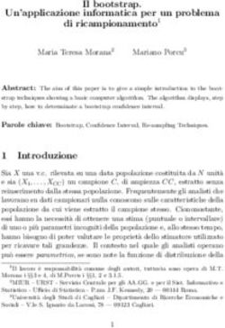 Il bootstrap. Un'applicazione informatica per un problema di ricampionamento1