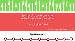 Esempi di buone pratiche nella ristorazione scolastica Claudia Platrinieri - Macerata, 25 ottobre 2019 - Regione Marche