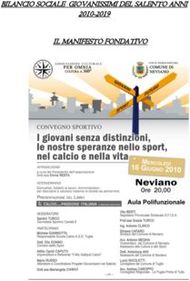 BILANCIO SOCIALE GIOVANISSIMI DEL SALENTO ANNI IL MANIFESTO FONDATIVO 2010-2019
