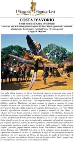 COSTA D'AVORIO I mille volti dell'Africa Occidentale - I Viaggi di Maurizio Levi