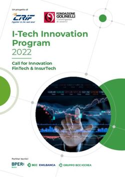 I-TECH INNOVATION PROGRAM - 2022 CALL FOR INNOVATION FINTECH & INSURTECH UN PROGETTO DI - FONDAZIONE GOLINELLI