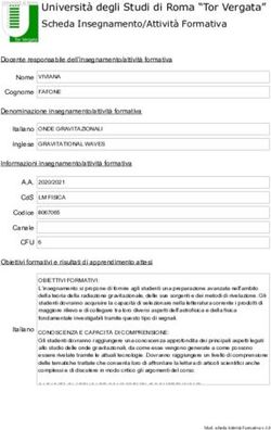 Università degli Studi di Roma "Tor Vergata" Scheda Insegnamento/Attività Formativa